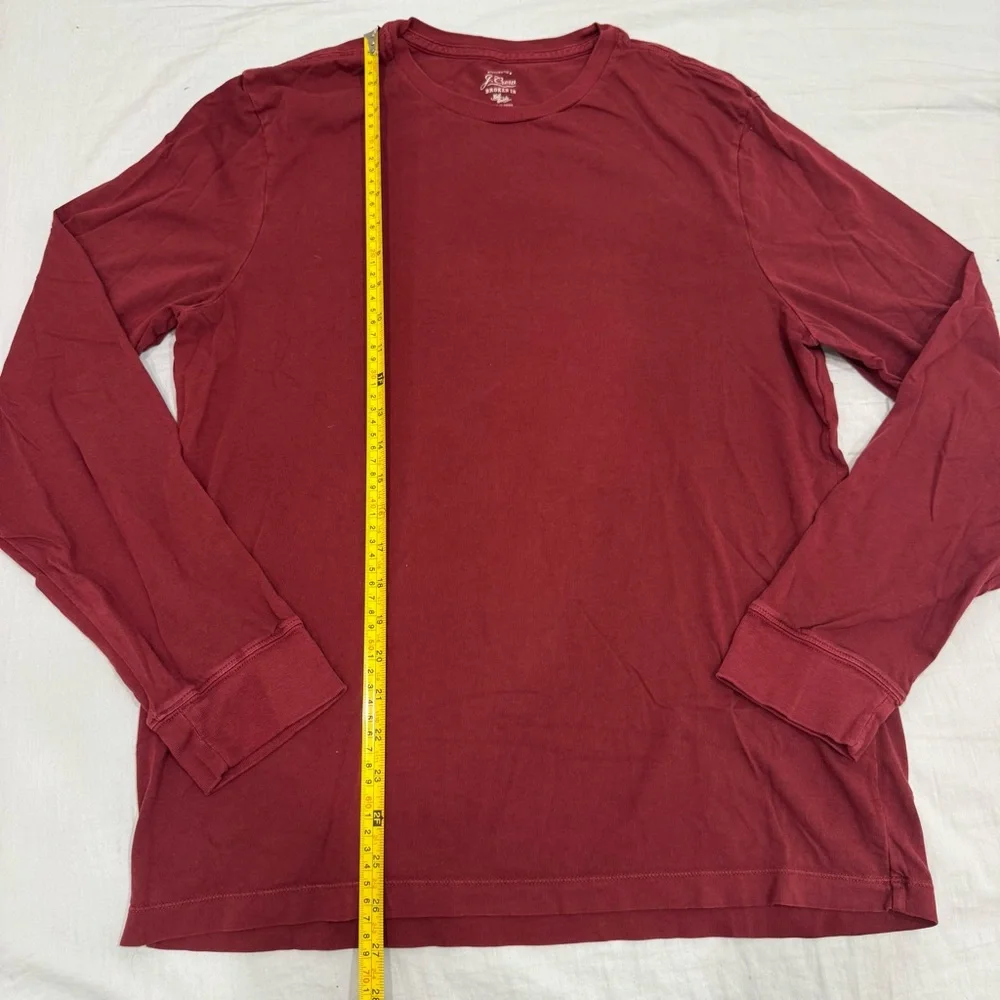 J. Crew Broken-In Long Sleeve T-Shirt Men's L Maroon Burgundy Red Re-Imagined